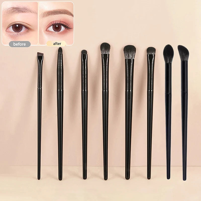 8/10 PCS Eye Makeup Brush Set – Eyeshadow, Liner & Brow Eye Makeup Brush Set Qst