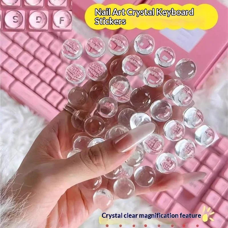 Large Letter Keyboard Stickers – Raised Crystal Pads, Nail Friendly Keyboard Accessories Qme