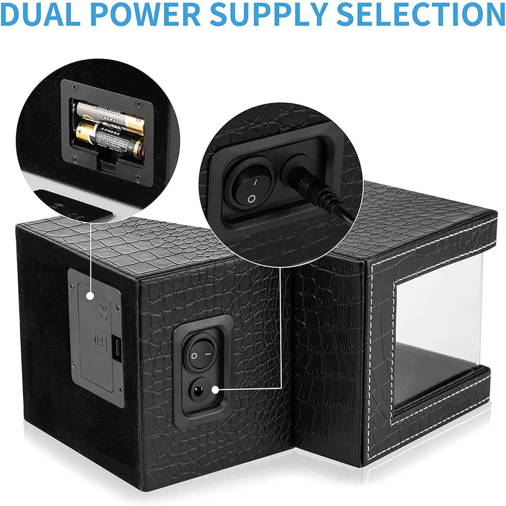 2-Slot Automatic Watch Winder Box USB Powered – Quiet Motor Watch Winder Box Qme
