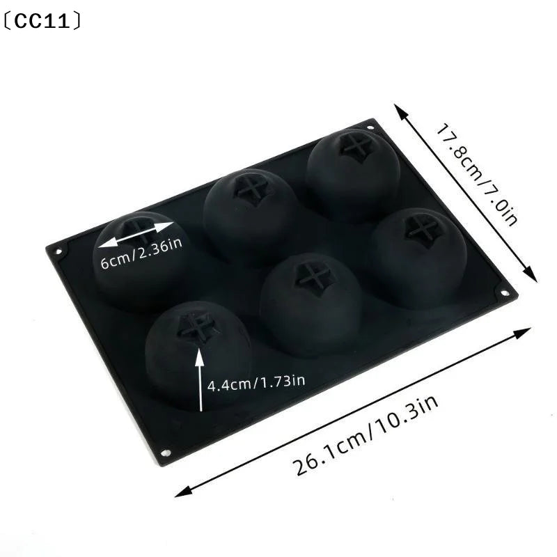 6-Cavity Blueberry Silicone Mousse Cake Mold – Fruit Shaped Silicone Baking Mold Qme