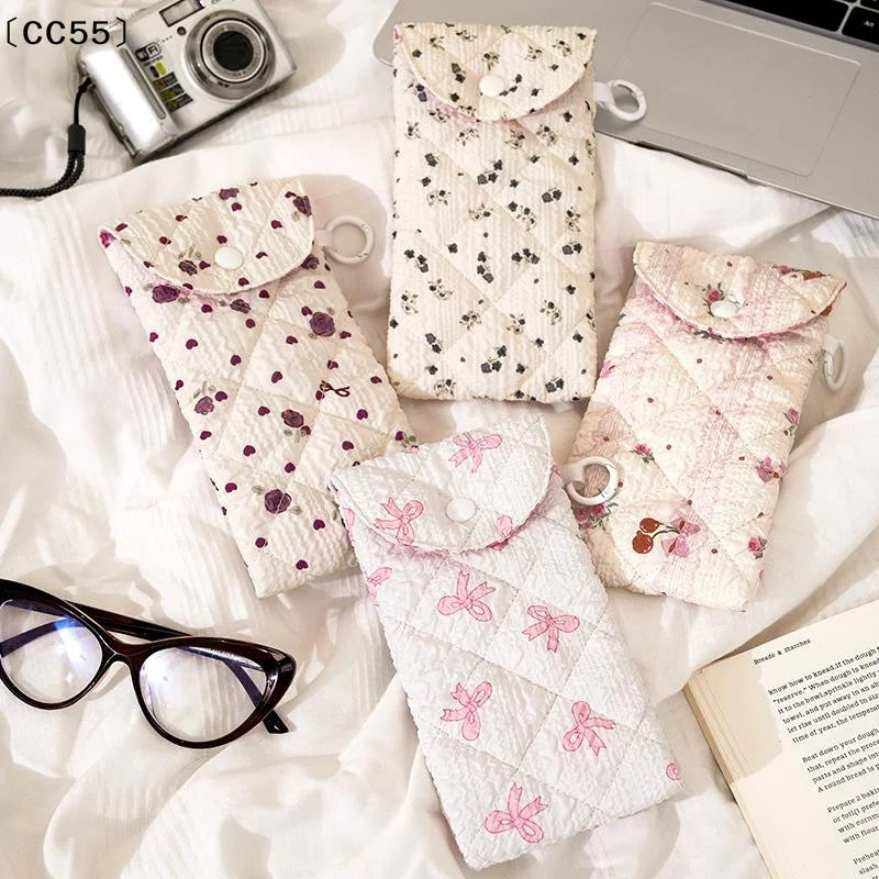 Korean Style Eyeglasses Pouch – Cute Printed Sunglasses Case Eyeglasses Pouch Qst