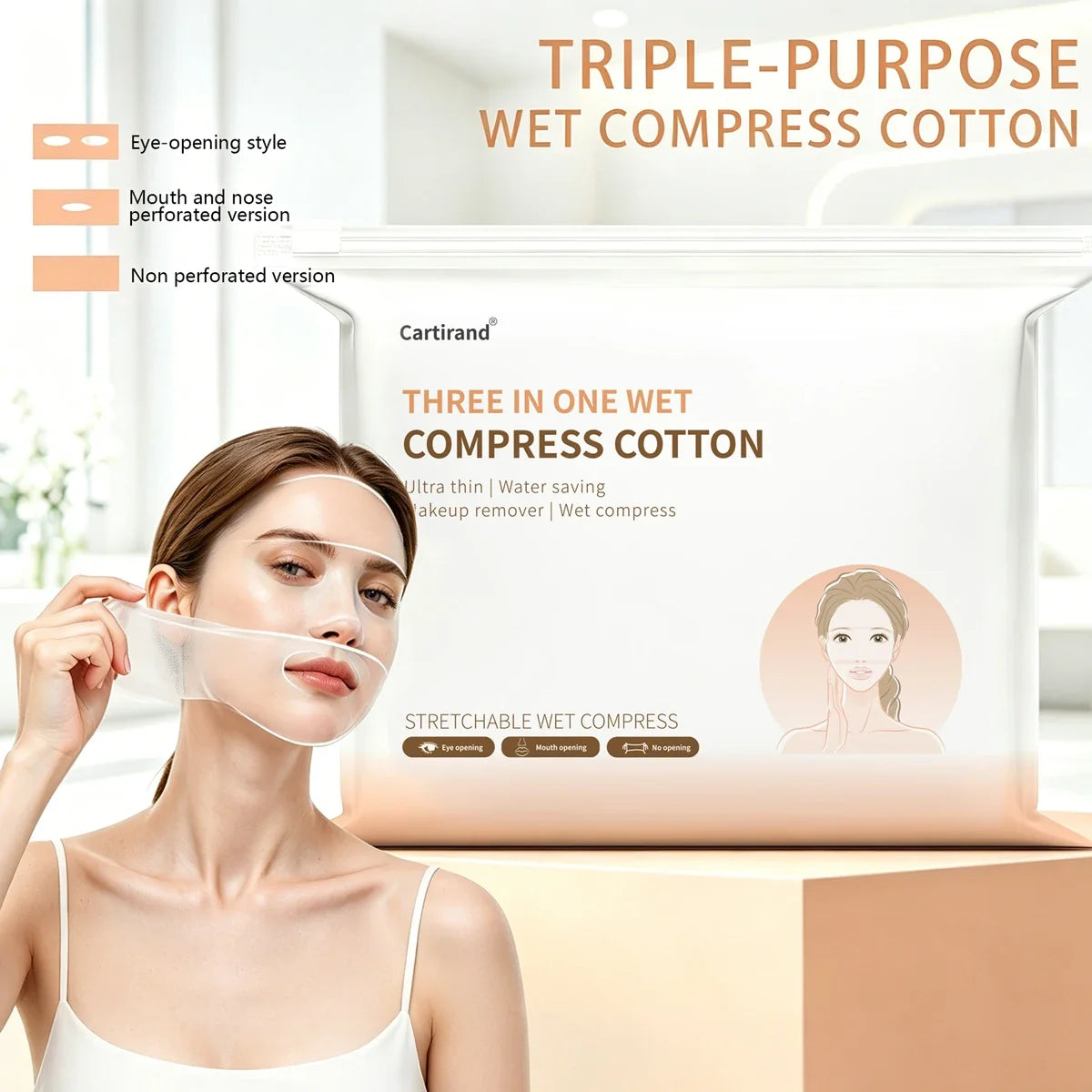 Stretchable Moisturizing Cotton Pads & Hydrating Compresses Facial Cotton Pads Qme