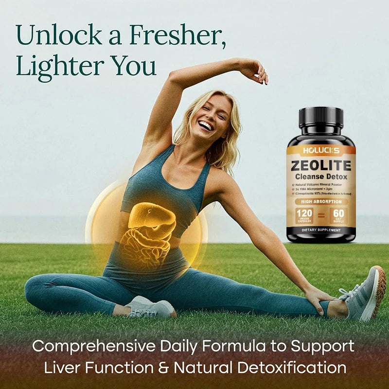 HOLUCKS Zeolite Detox Capsules – Full Body Cleanse, Non-GMO Detox Supplement Capsules Qst