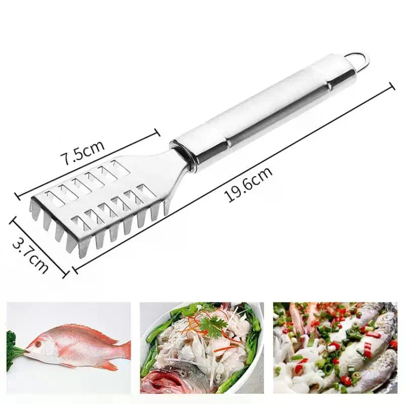 Stainless Steel Fish Scale Scraper & Boning Knife Fish Prep Knife Qme