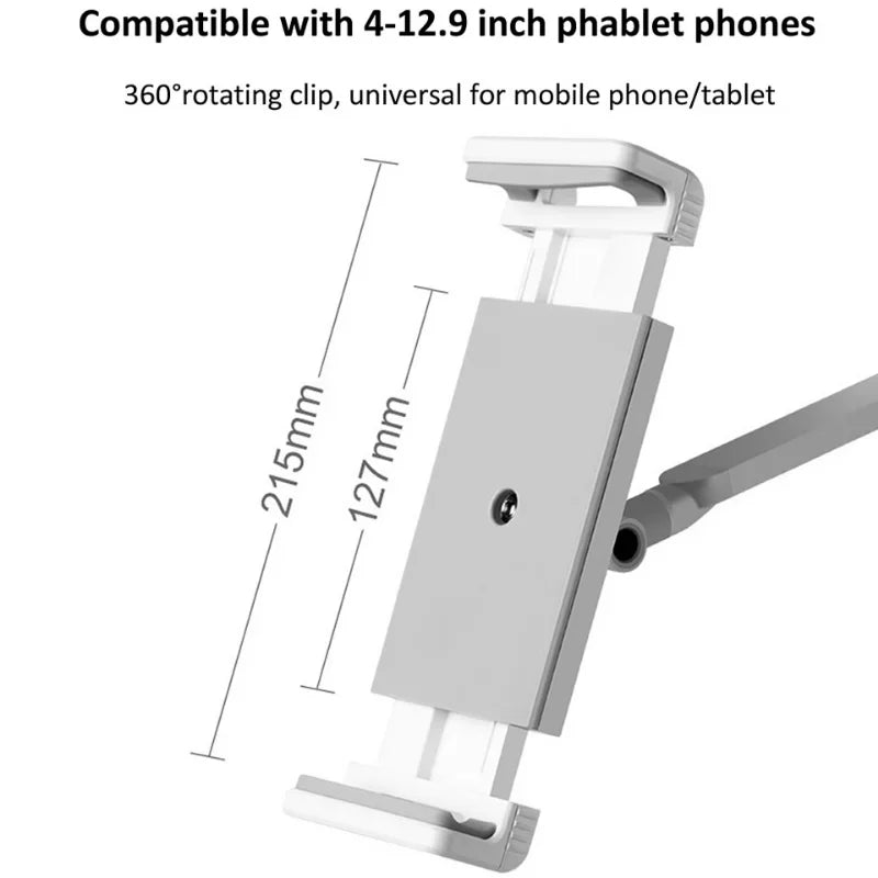 Rotating Long Arm Tablet & Phone Stand – Aluminum Alloy Mount Tablet Phone Stand Qme