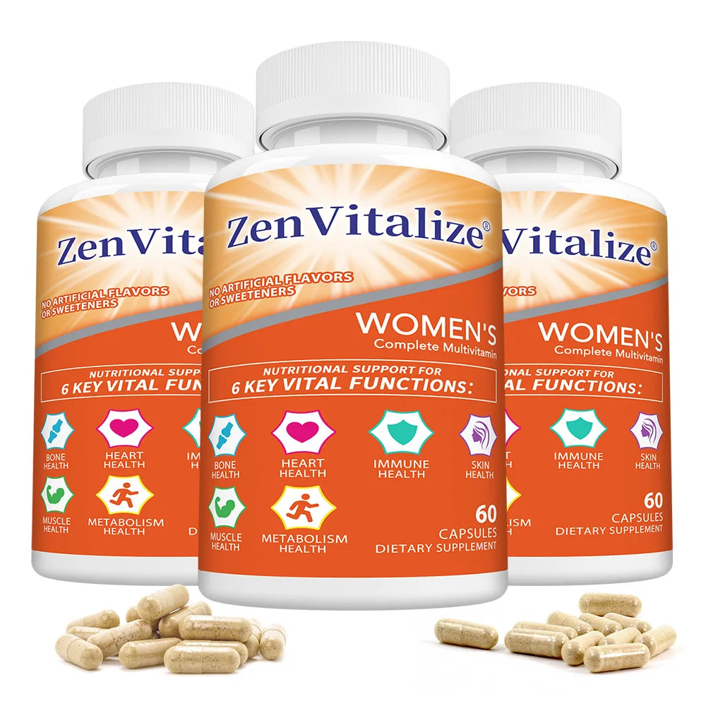ZENVITALIZE Women's Daily Multivitamin – Energy & Immune Support Women's Multivitamin Qst 60 count-3 bottle