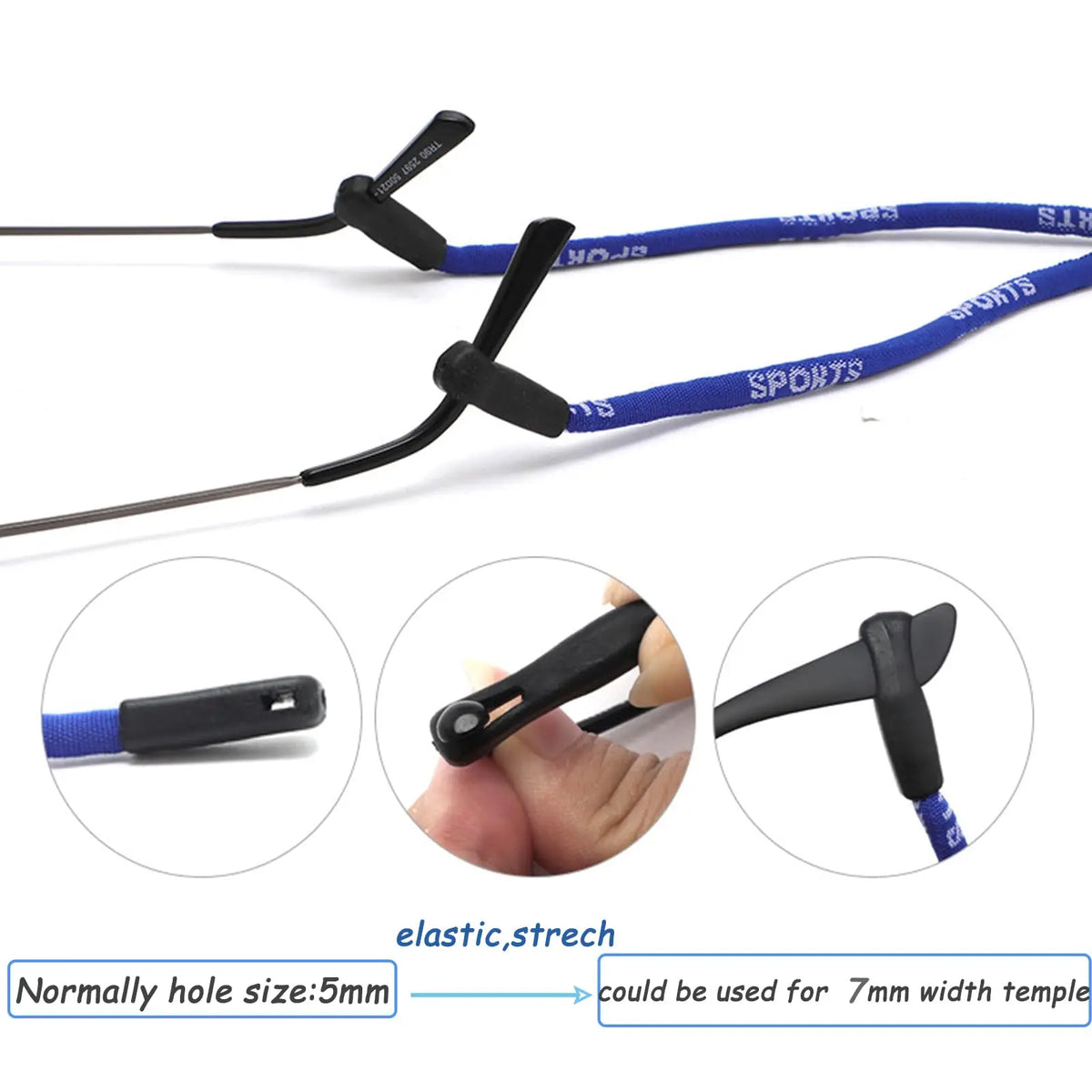 VOPHA Adjustable Glasses Strap – Anti-Slip Sports Lanyard 4-Pack Glasses Strap Qst