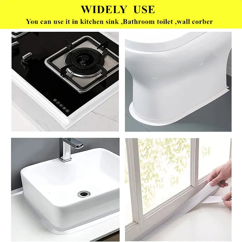Waterproof Tile Sealing Tape | Kitchen & Bathroom Caulk Strip Tile Sealing Tape Qme