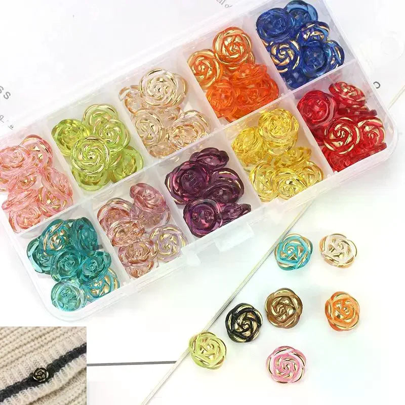 Acrylic Rose Flower Buttons 12.5mm – Sewing & DIY Crafts Craft Buttons Qme