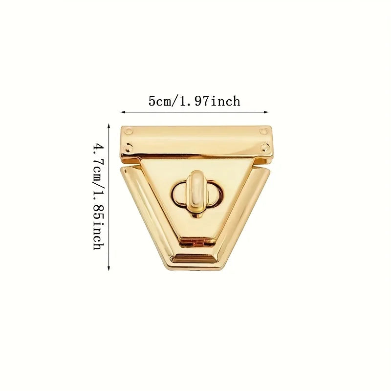 Metal Triangle Turn Lock Clasp – DIY Handbag Purse Hardware Bag Hardware Clasp Qme