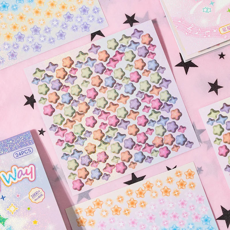 Cute Die-Cut Flash Stickers for Scrapbook, Journal & Phone Decorative Stickers Qme