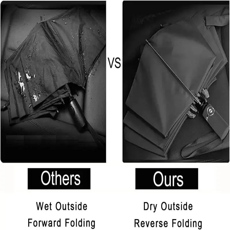 Auto Reverse Folding Umbrella – Windproof, UV & Reflective Folding Umbrella Qst