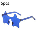 Star Shaped Rimless Sunglasses – Colorful Transparent Party Glasses Novelty Party Sunglasses Qme A4