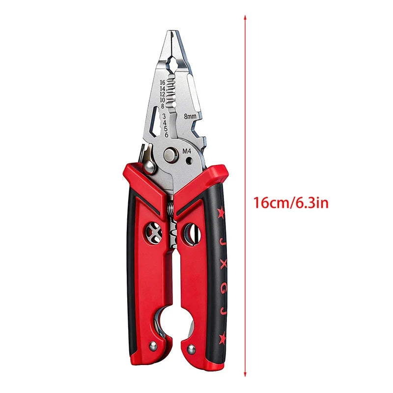 Wire Crimper Stripper Cutting Pliers | Cr-V Steel Electrician Tool Electrician Pliers Tool Qme