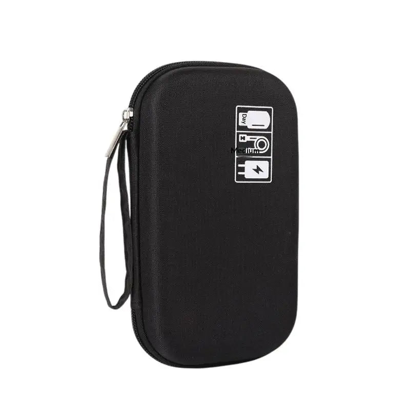 Travel Digital Accessories Organizer Bag | Cable & Gadget Pouch Accessories Organizer Pouch Qme Black