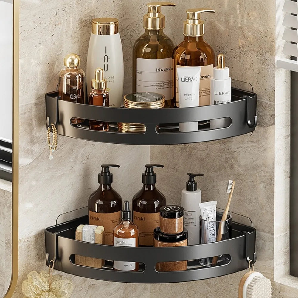 Triangle Corner Shower Shelf – No-Drill Wall Mounted Caddy Corner Shower Shelf Qme