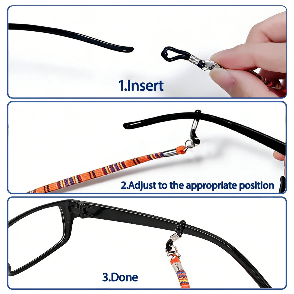 Eyeglass Strap Chain & Sunglasses Holder Cord – 10 Colors Eyeglass Strap Lanyard Qst