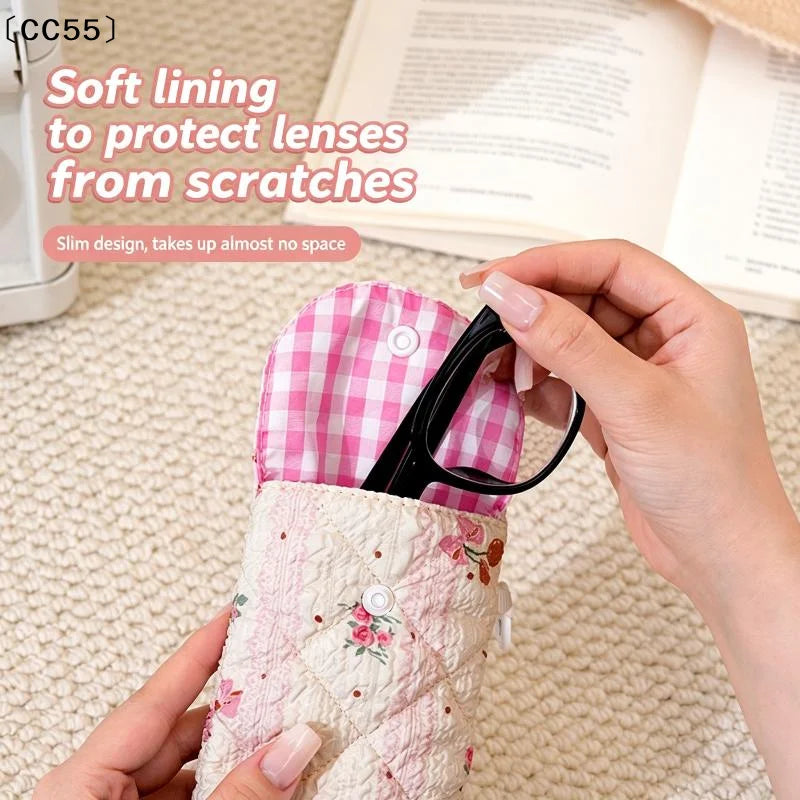 Korean Style Eyeglasses Pouch – Cute Printed Sunglasses Case Eyeglasses Pouch Qst