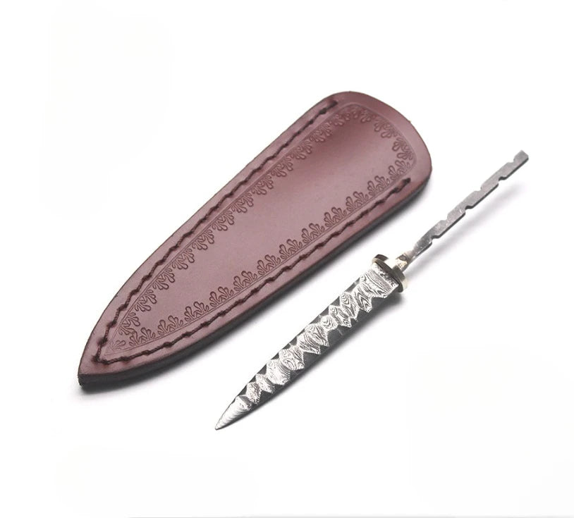 Damascus Steel Tea Knife Blade Blank – DIY Craft Tool Blade Blank Qst L Set