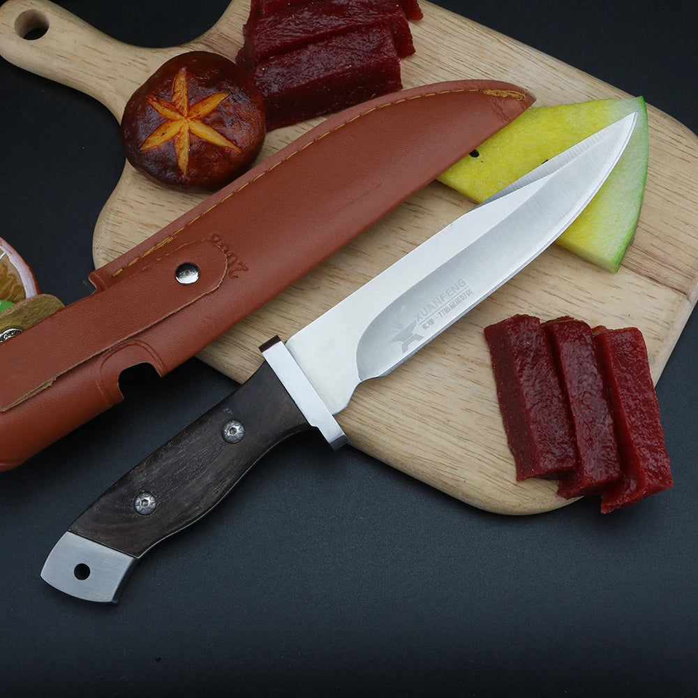 XUANFENG 9Cr18 Steel Chef Knife – Wood Handle Kitchen Cleaver Kitchen Chef Knife Qst