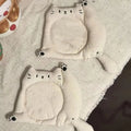 Cute Cat Coaster | Decorative Heat-Insulating Table Mat Decorative Coaster Mat Qme Beige 2PCS