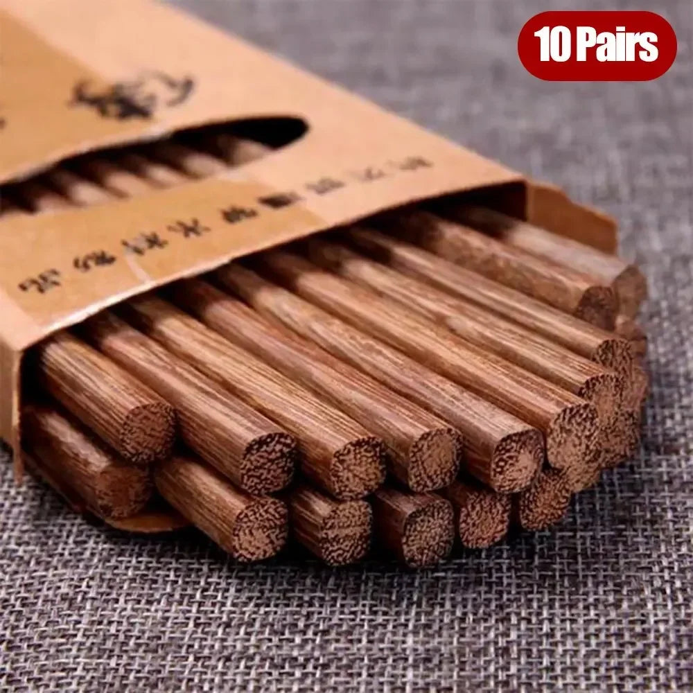 Premium Wooden Chopsticks Lacquerless Waxless – 10-Pair Set Wooden Chopstick Set Qme