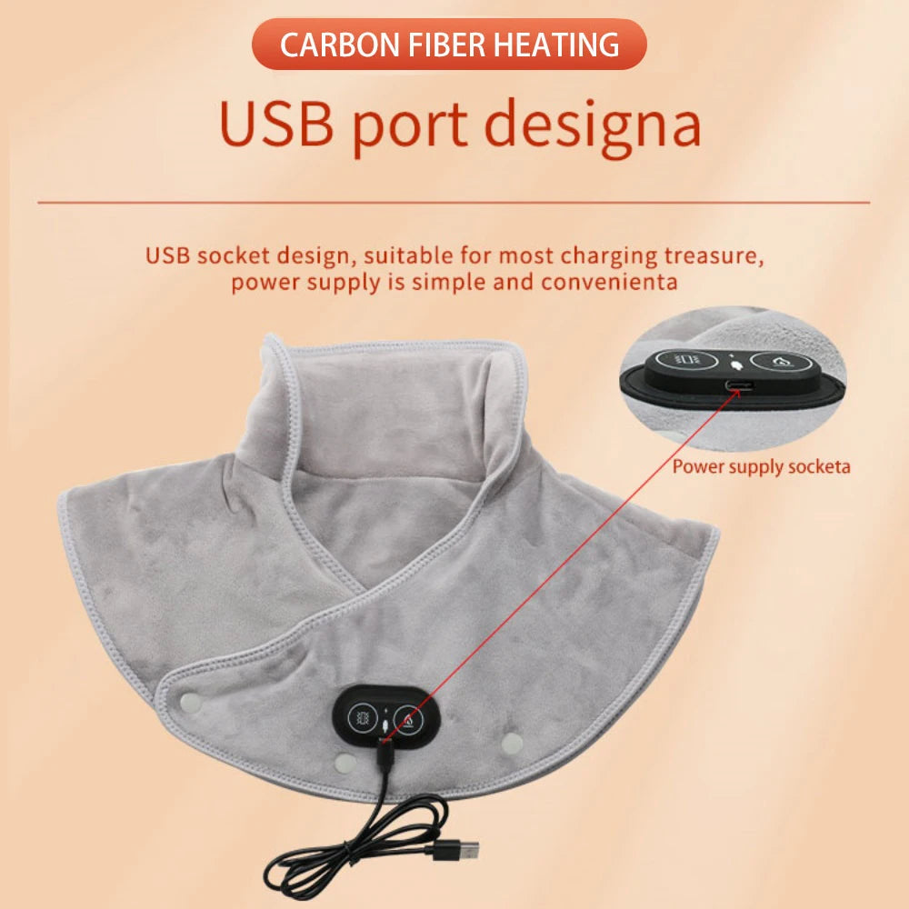 PAQIN Electric Heating Neck & Shoulder Wrap – 3-Gear Massager Neck Shoulder Massager Qst