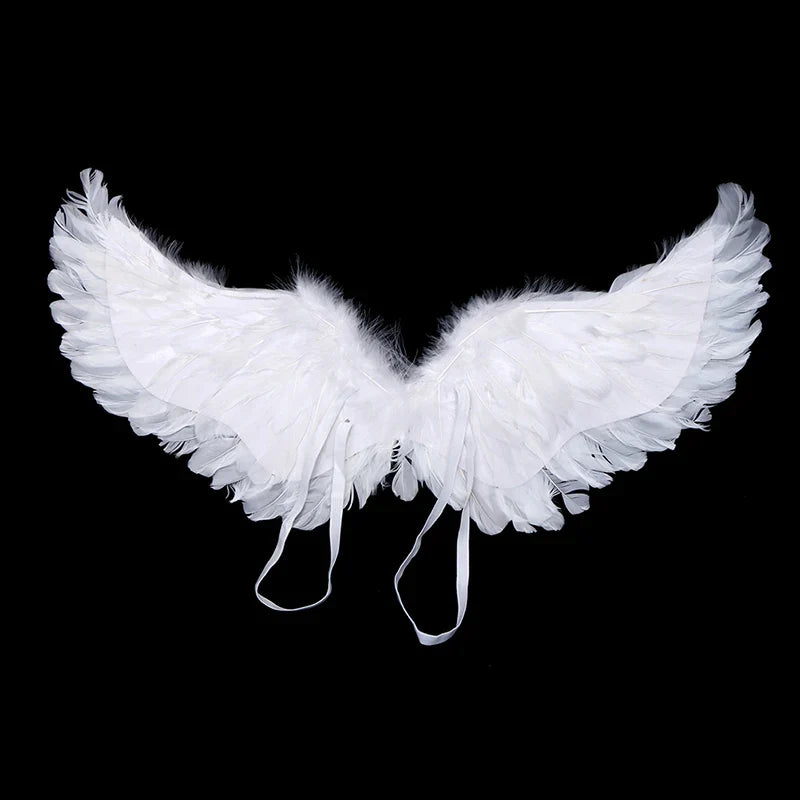 Kids White Angel Wings – Swallow Shape with Elastic Straps Kids Costume Wings Qme