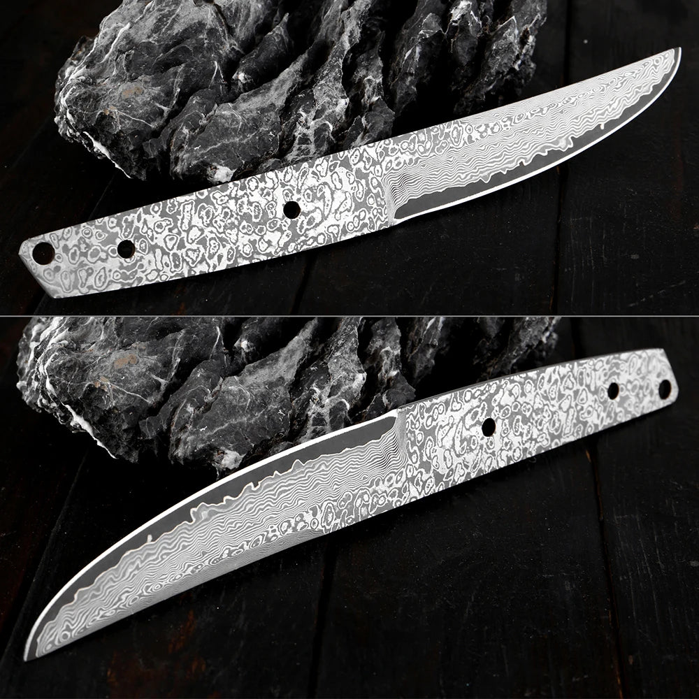 Hand Forged 67-Layer Damascus Steel Blank Blade Knife Billet Damascus Knife Blank Qst