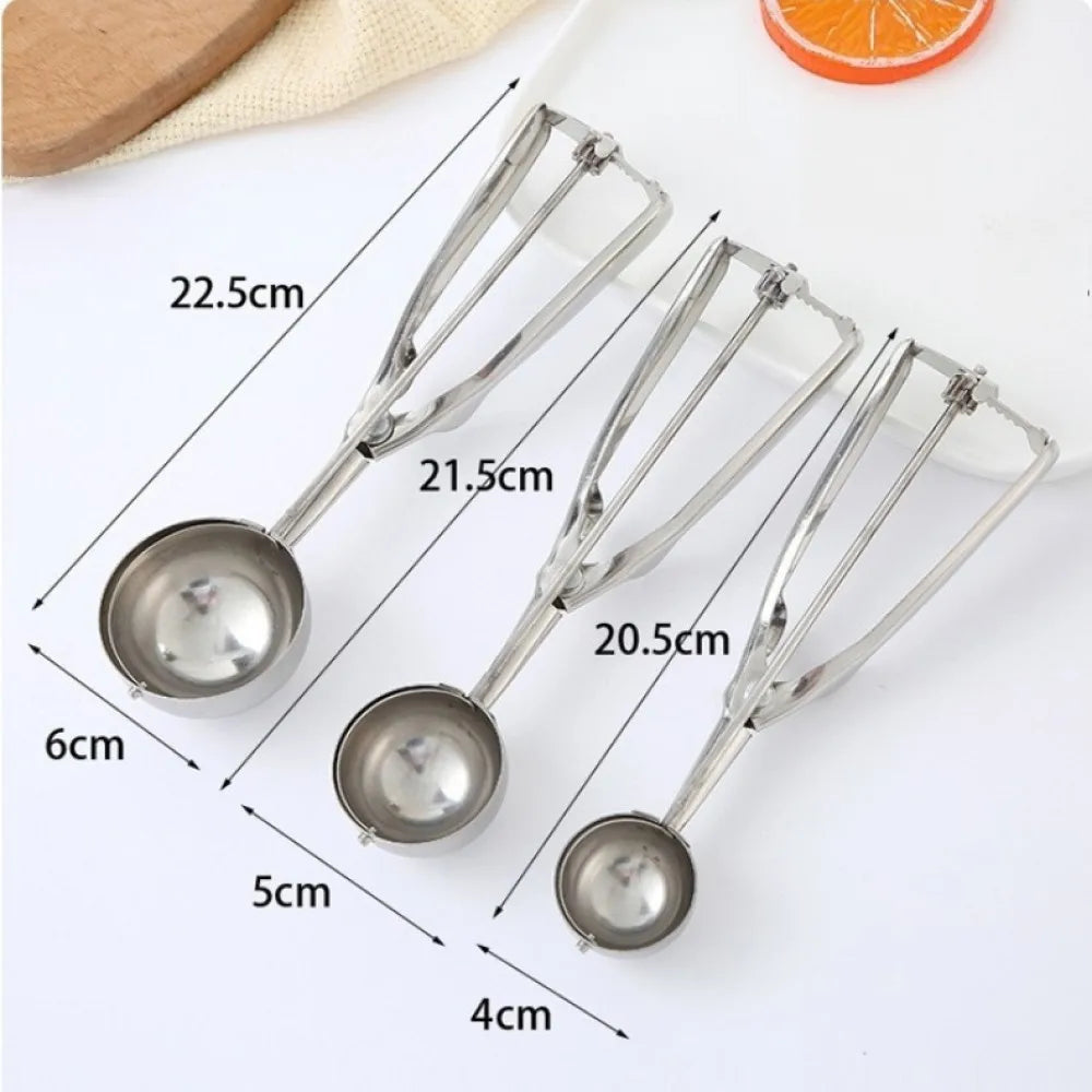 Stainless Steel Ice Cream Scoop & Fruit Spoon | Kitchen Tool Kitchen Scoop Tool Qst
