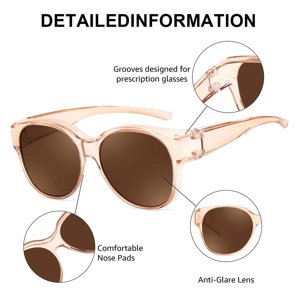 VOPHA Polarized Fit-Over Sunglasses Women UV400 T03 Fit-Over Sunglasses Qst