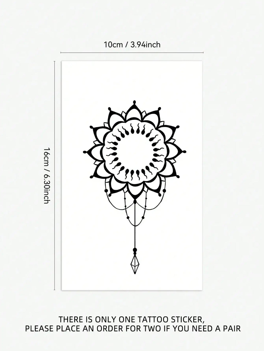Black Lotus Chest Temporary Tattoo Sticker – Elegant Body Art Temporary Tattoo Sticker Qme