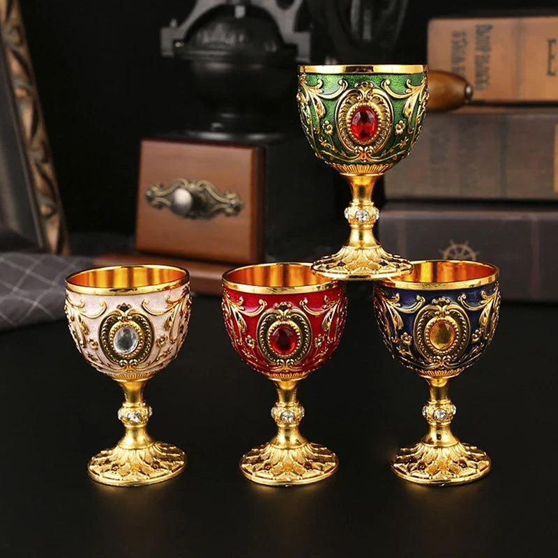 Vintage Embossed Metal Chalice Goblet – Wine & Décor Cup Decorative Chalice Goblet Qme