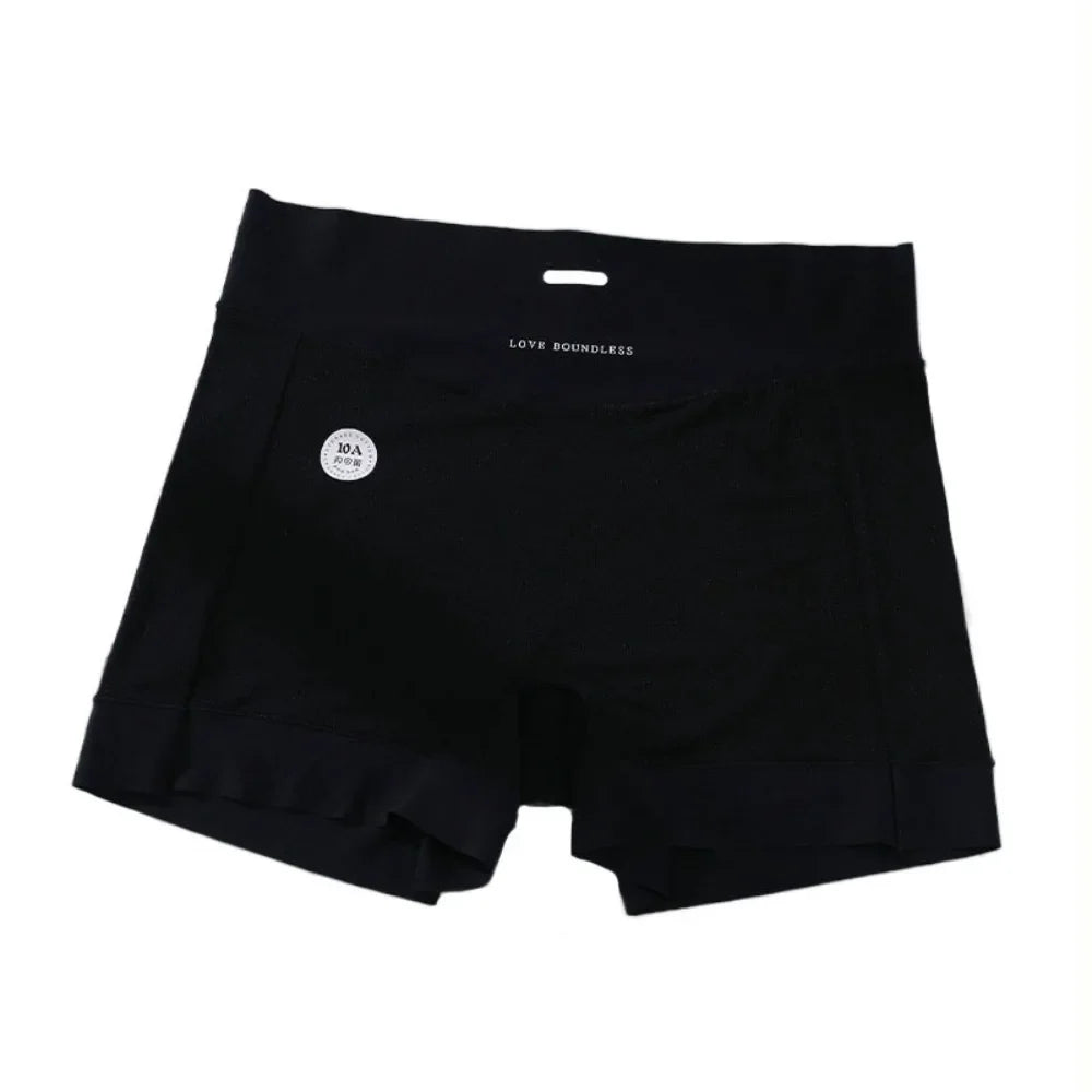 Women's Ice Silk Briefs with Cotton Crotch | Breathable Panties Women's Briefs Qme Black 1XL