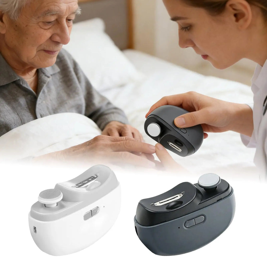 Electric Nail Trimmer & Polisher with LED Light | Rechargeable Electric Nail Trimmer Qme