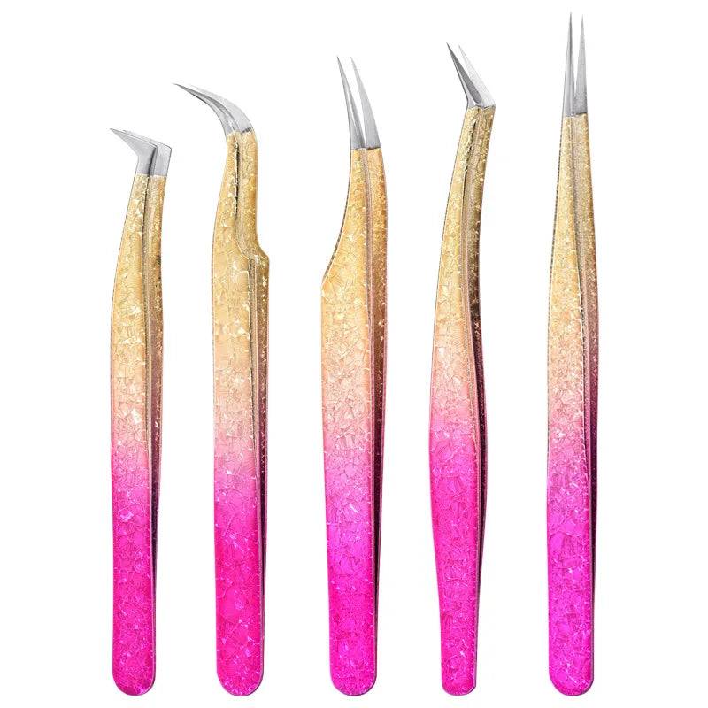 Ice Flower Anti-Static 3D Eyelash Tweezers | Lash Extensions Eyelash Tweezers Qme