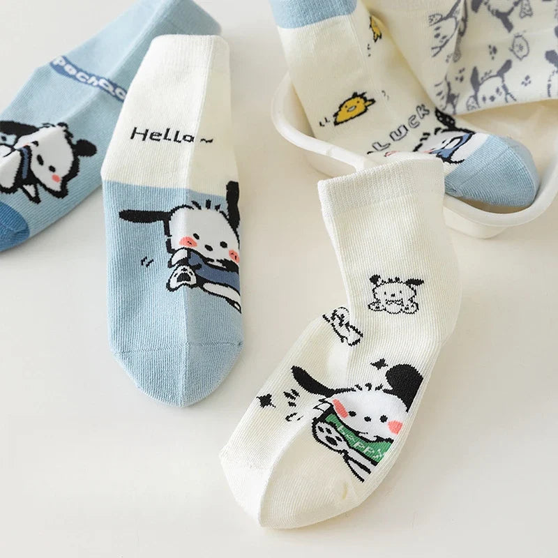 Hello Kitty Kuromi Novelty Socks – Unisex Cartoon Socks Novelty Print Socks Qme