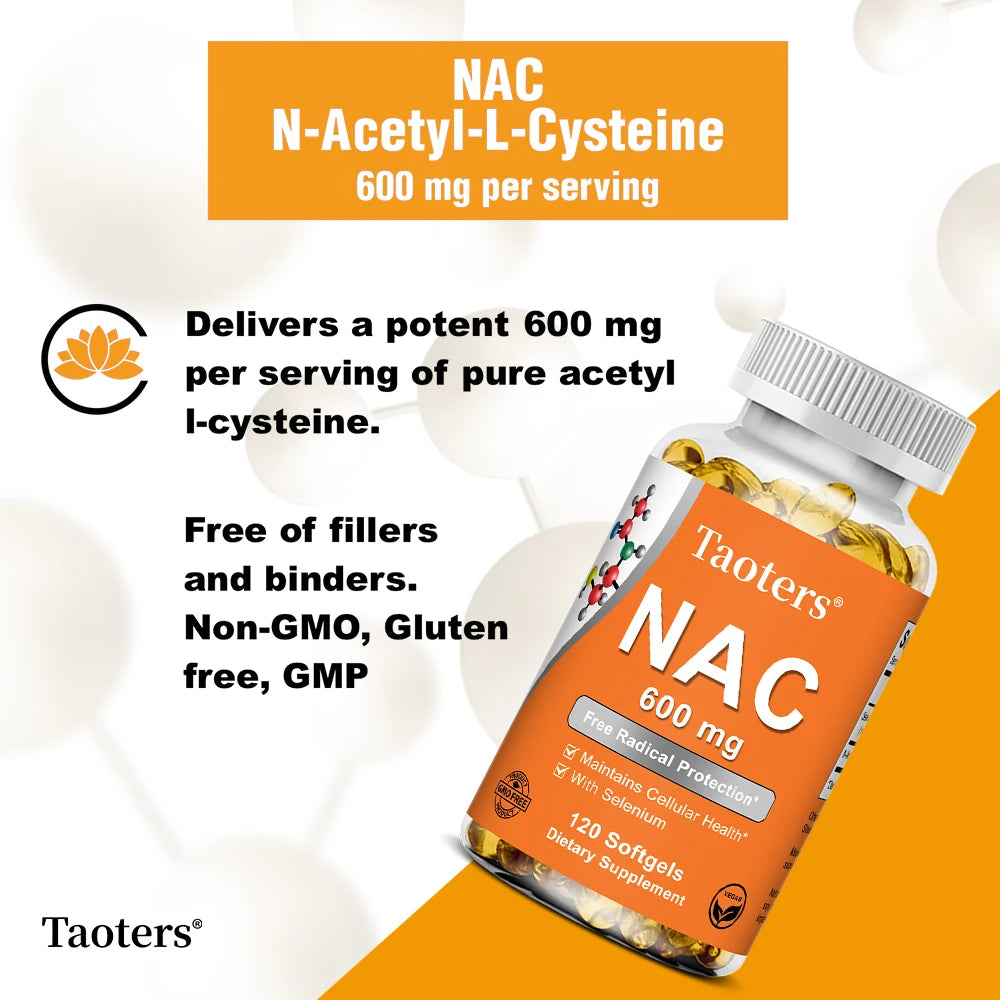 NAC Capsules 600mg – Antioxidant, Skin & Immune Support Dietary Supplement Qst