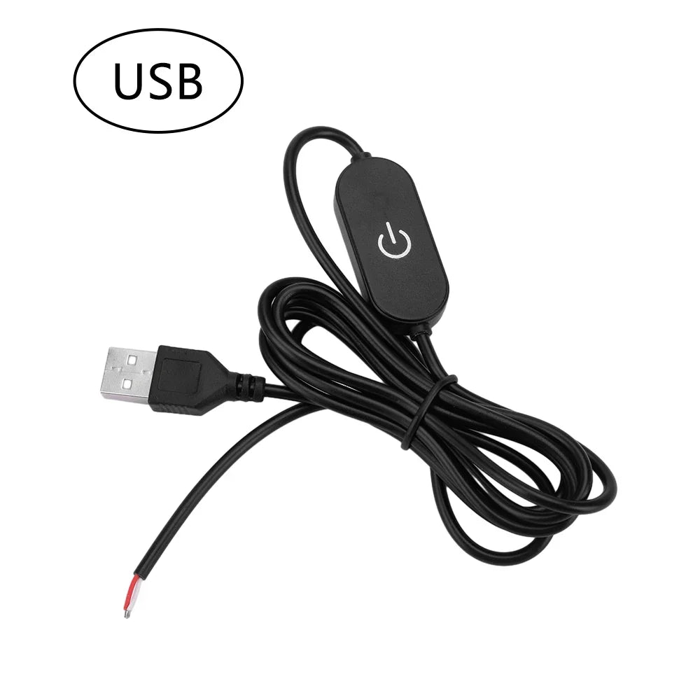 Touch Dimming LED Switch Extension Cable 1.5M 2A DC5V DC12-24V LED Dimmer Switch Cable Qme Black usb
