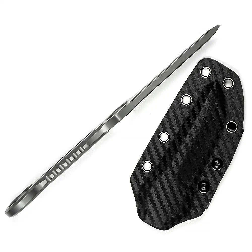 TRSKT AUS-10 Fixed Blade Knife 5mm Thick & Kydex Sheath EDC Fixed Blade Knife Qst