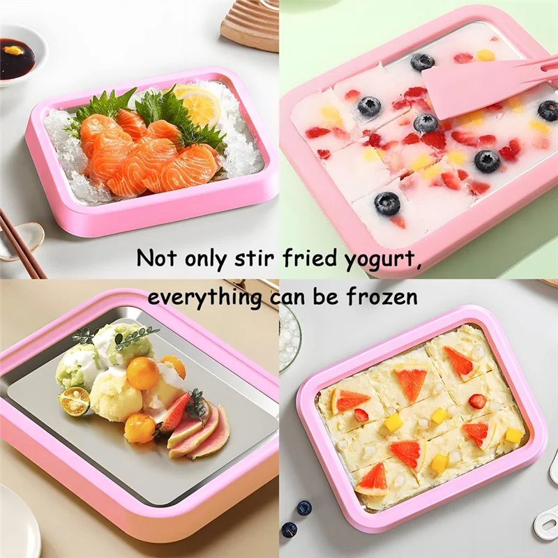 Rolled Ice Cream Maker – Stainless Steel Fried Ice Tray Ice Cream Maker Qst