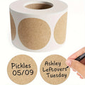 Kraft Round Self-Adhesive Label Stickers on Roll – 500 pcs Kraft Label Stickers Qme 1 roll