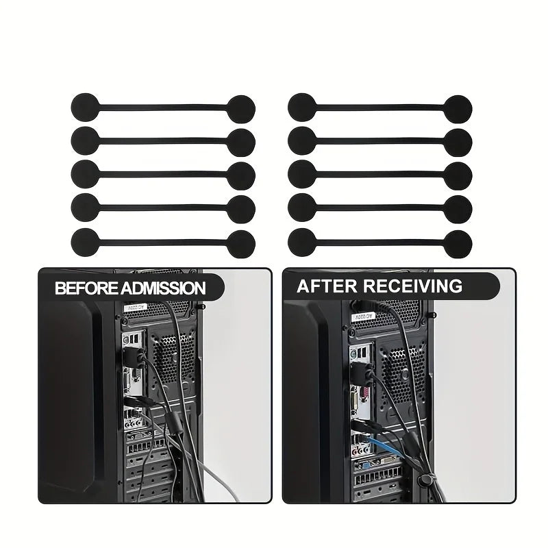 Magnetic Silicone Cable Clips | Reusable Cable Organizer Ties Cable Organizer Clips Qme