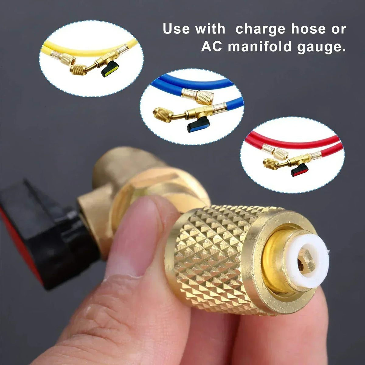 Refrigerant Angled Shut-Off Ball Valve Adapter 1/4" SAE R22 R12 R410a Refrigerant Valve Adapter Qme