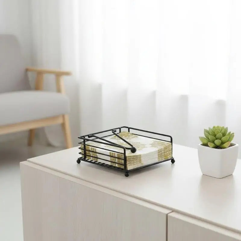 Iron Square Napkin Holder – Metal Dispenser, Kitchen & Dining Napkin Holder Qst