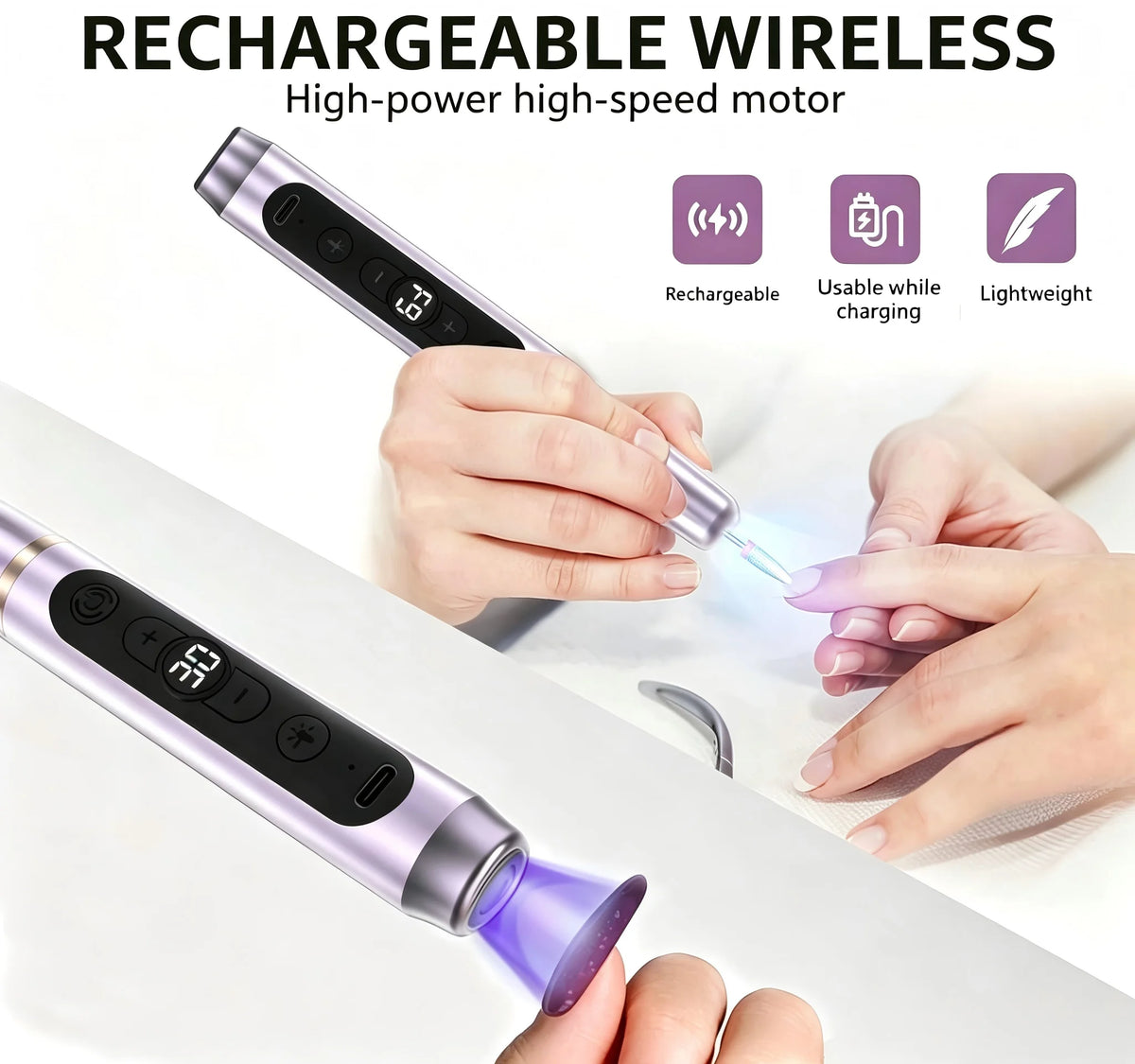 VIMYSHOW 12-in-1 Cordless Electric Nail Drill & Manicure Kit Electric Nail Drill Qst