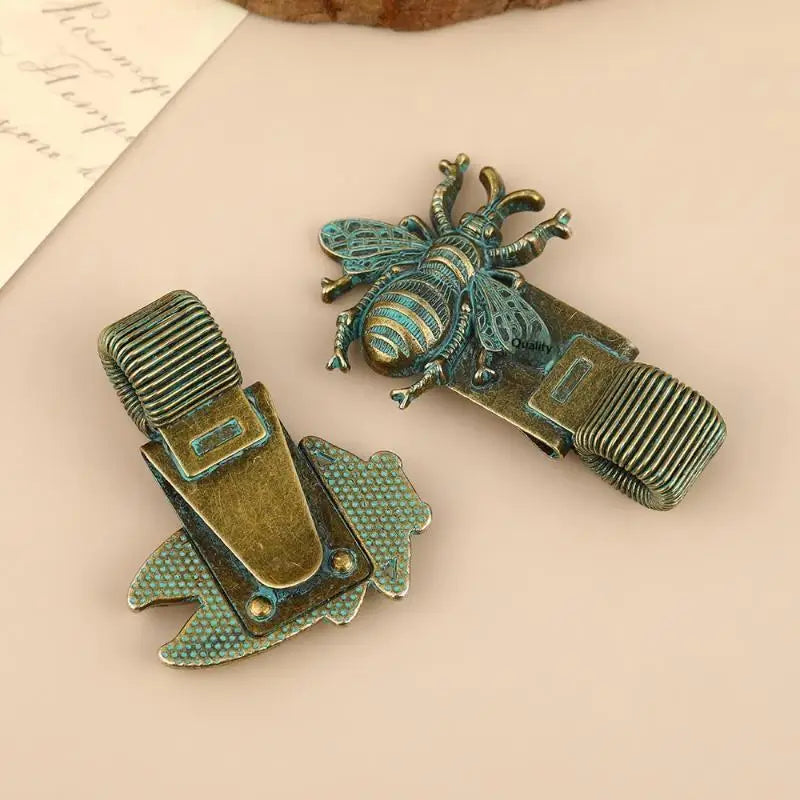 Vintage Insect Metal Pen Clip Spring Loaded Notebook Holder Metal Pen Clip Qme