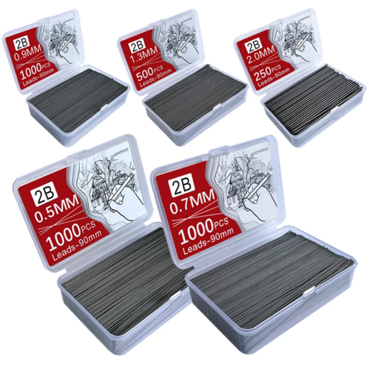 Metal Mechanical Pencil Set – Multi-Size Lead Refills 0.3–2.0mm Mechanical Pencil Set Qme