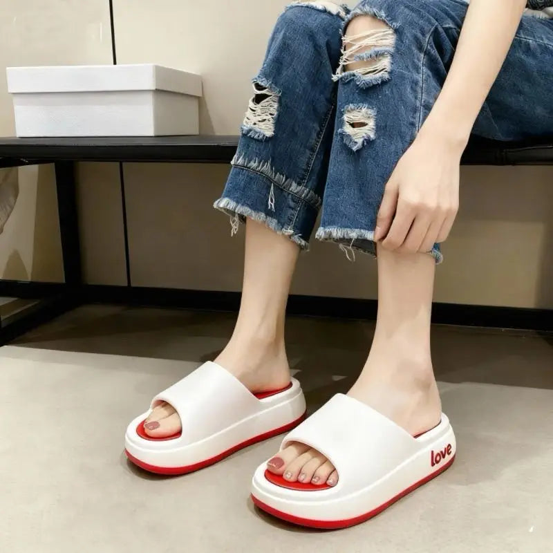 Women's Platform Flip Flops – Non-Slip Summer Beach Slippers Platform Flip Flops Qst
