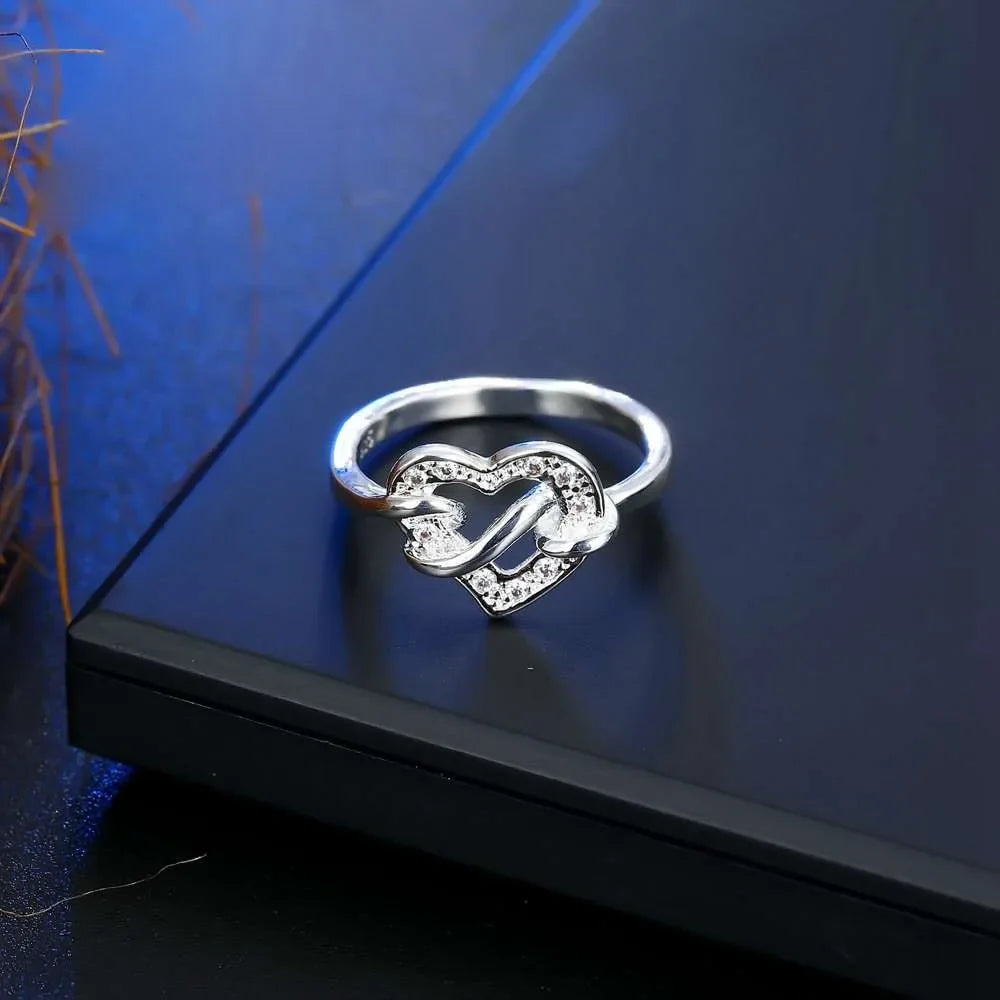 925 Sterling Silver Heart Spiral Band Ring – Sizes 6-9 Sterling Silver Ring Qme
